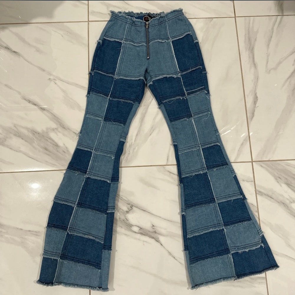 Delia’s Patchwork Flared Jeans